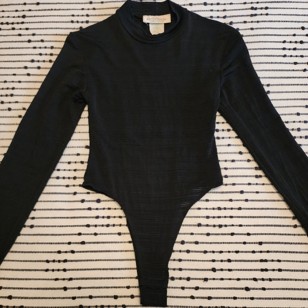Le Chateau Semi Sheer Thong Bodysuit